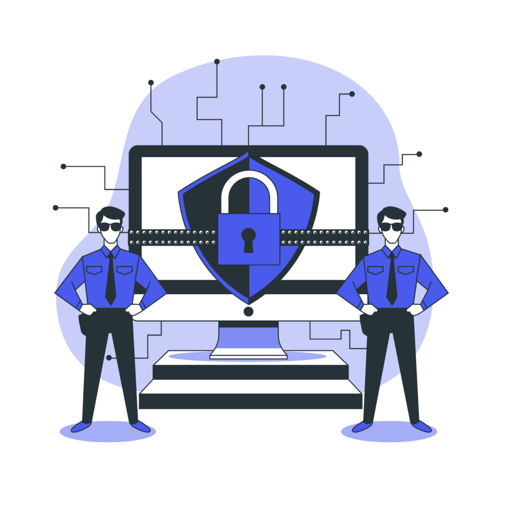 Ilustración de ciberseguridad empresarial