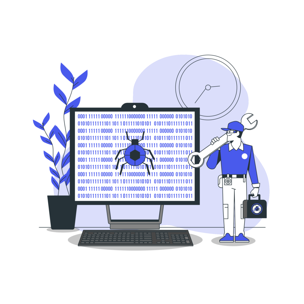 Ilustración de testing de software