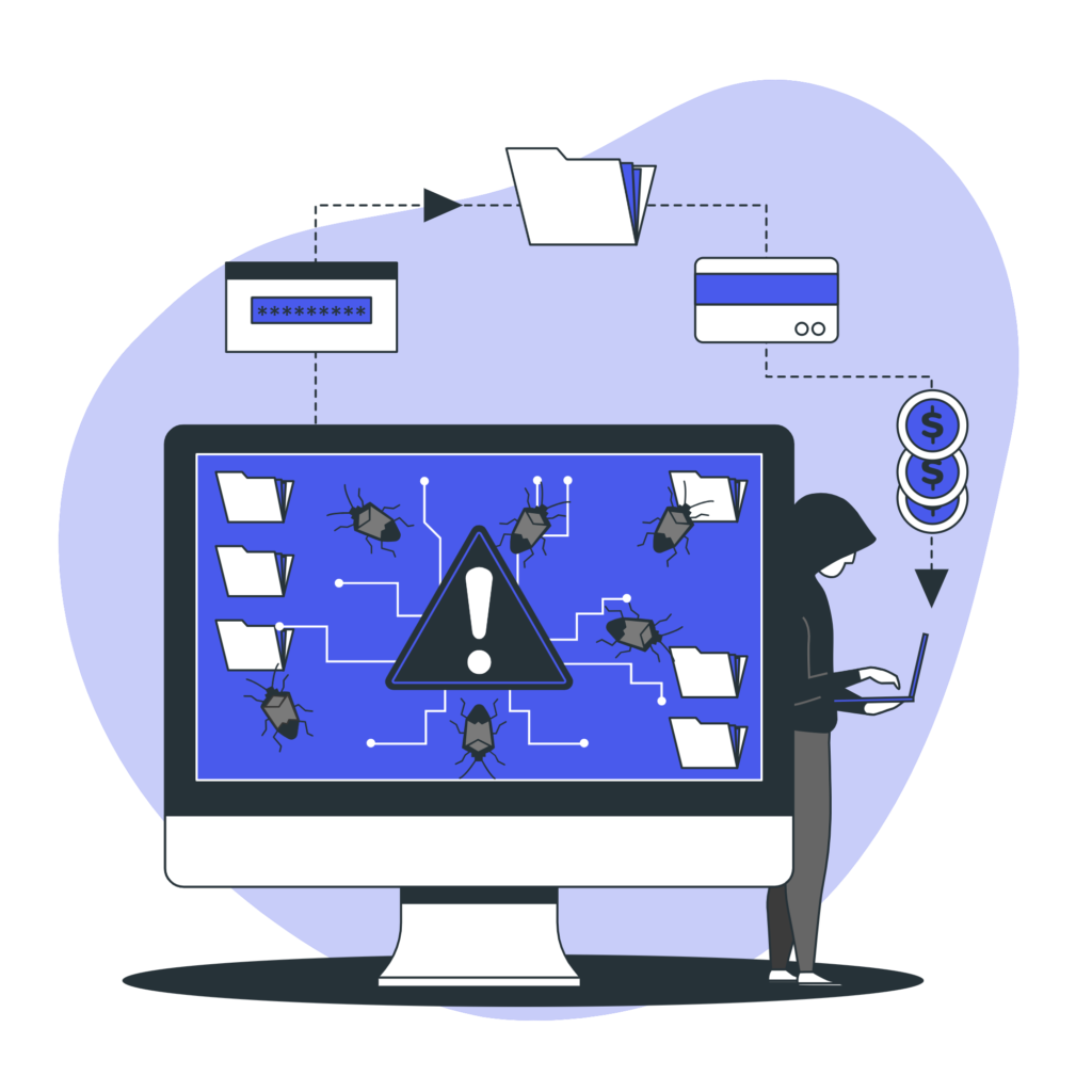 Ilustración de ciberseguridad empresarial