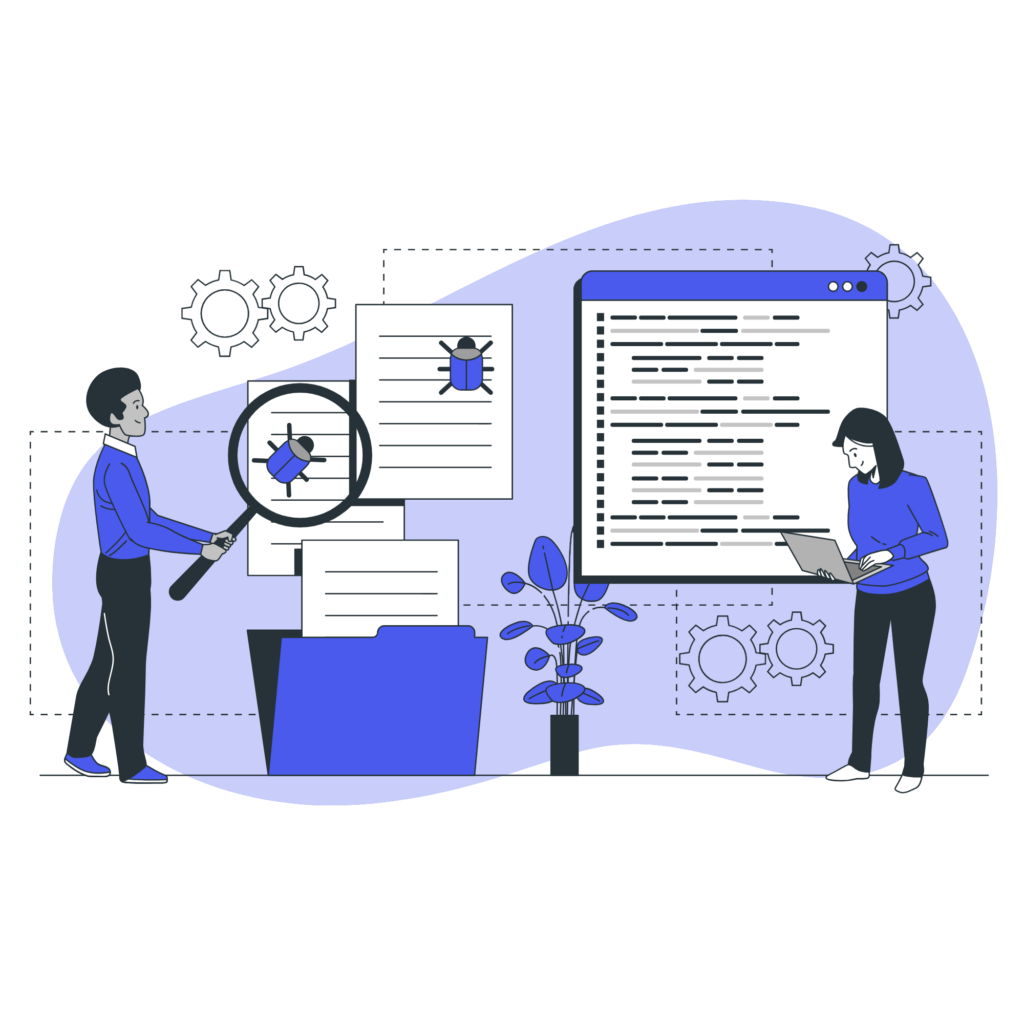 Ilustración de testing de software